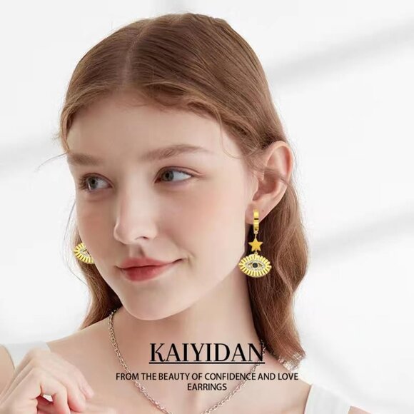 AB eyelash Statement Vintage Long Summer Earring for Women Jewelry - Picture 3 of 7